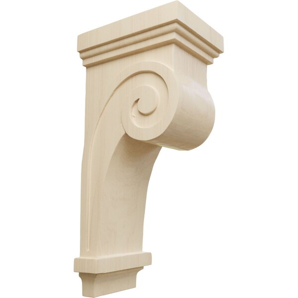 Ekena Millwork 4 1/2"W x 5 5/8"D x 12"H Scroll Corbel, Rubberwood COR04X05X12SCRW - main